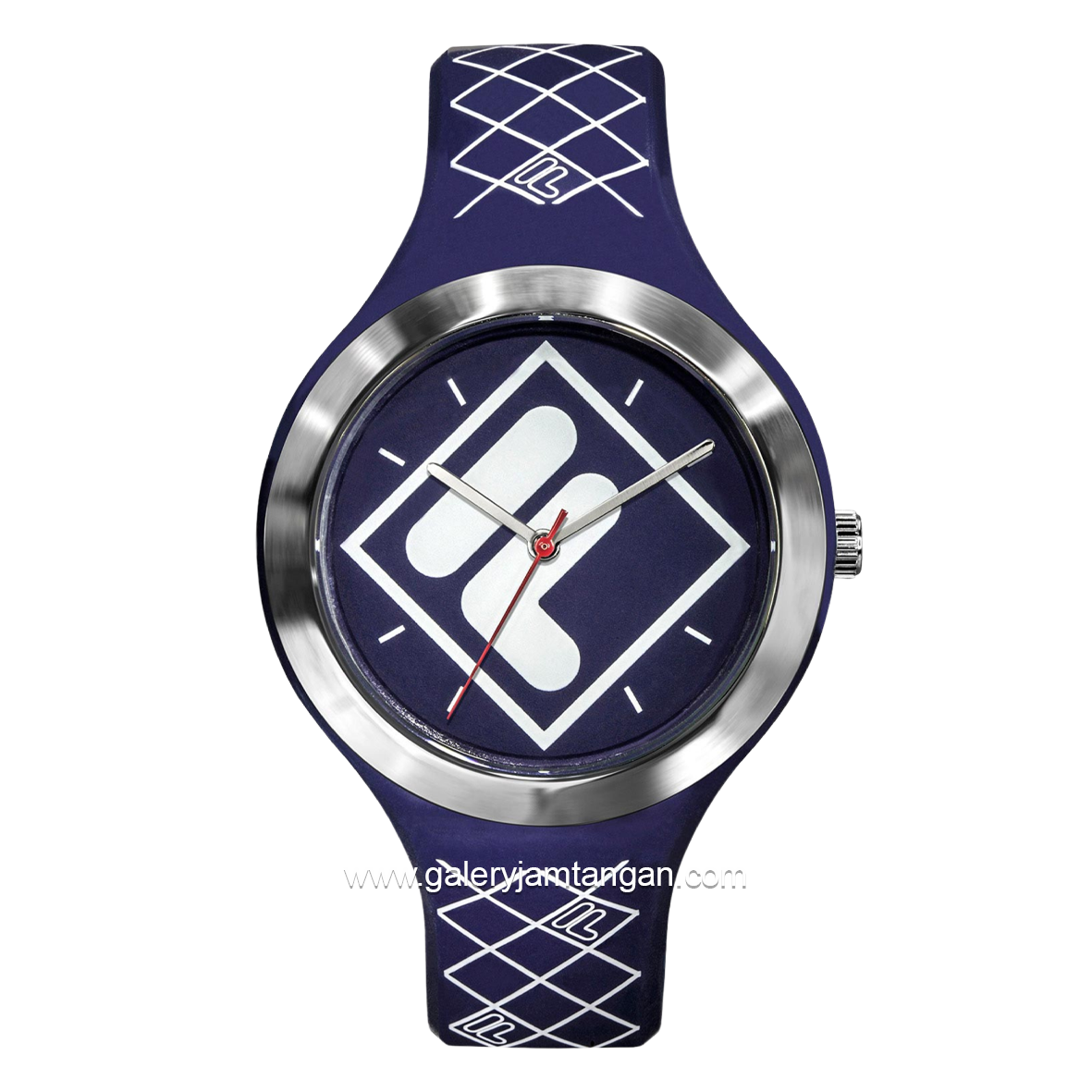 FILA 38-342-002 Navy Ring Silver Silicone Strap