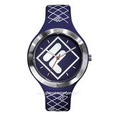 FILA 38-342-002 Navy Ring Silver Silicone Strap