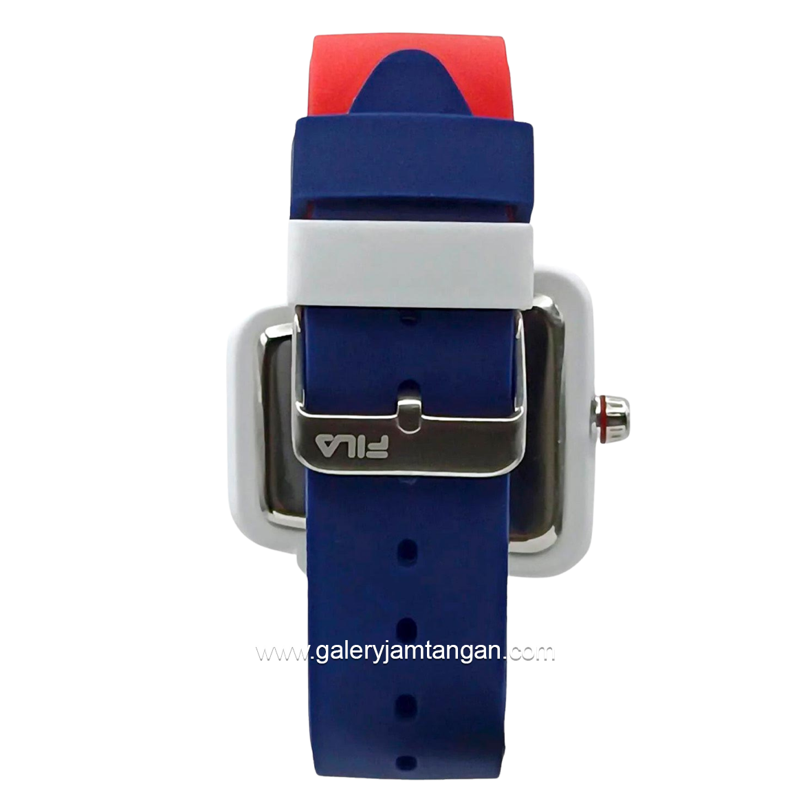 FILA 38-343-001 Red Blue Ring White Silicone Strap