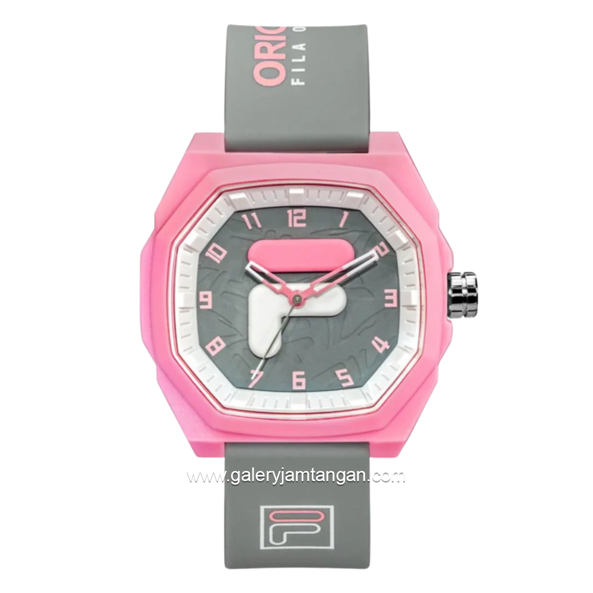FILA 38-348-004 Analog Gray Pink Silicone Strap
