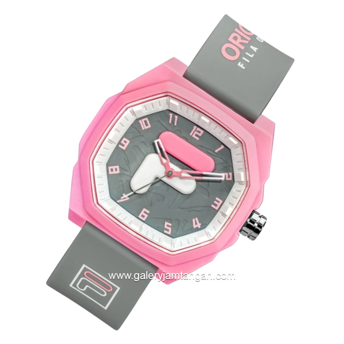FILA 38-348-004 Analog Gray Pink Silicone Strap