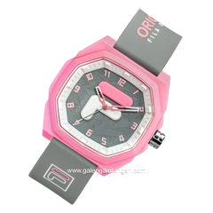 FILA 38-348-004 Analog Gray Pink Silicone Strap
