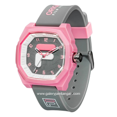 FILA 38-348-004 Analog Gray Pink Silicone Strap