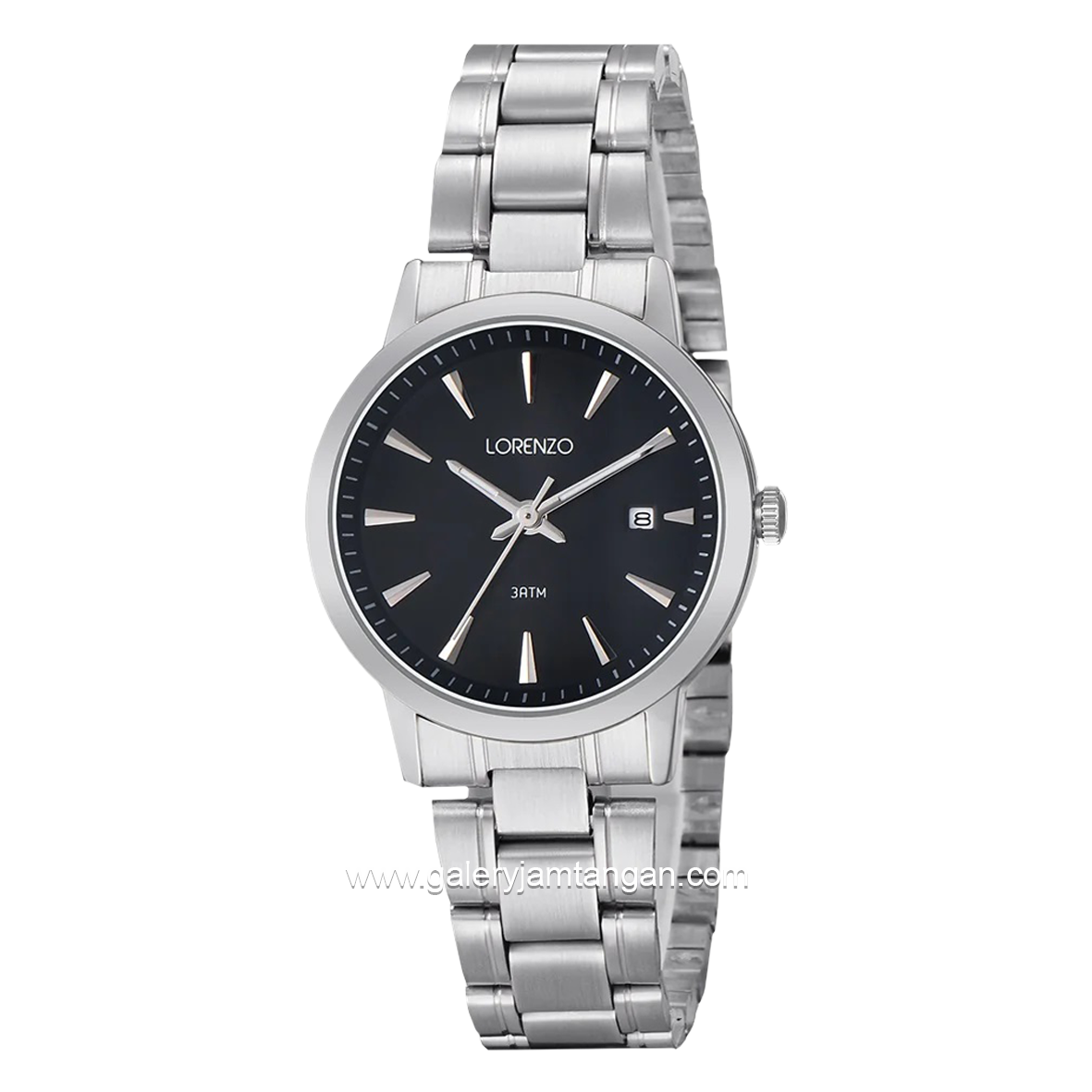 LORENZO R 5108 L Silver Dial Black Stainless Steel