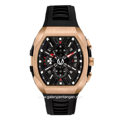 CHRIST VERRA CV 12080G-35 BLK Limited Edition Black Rosegold Rubber Strap