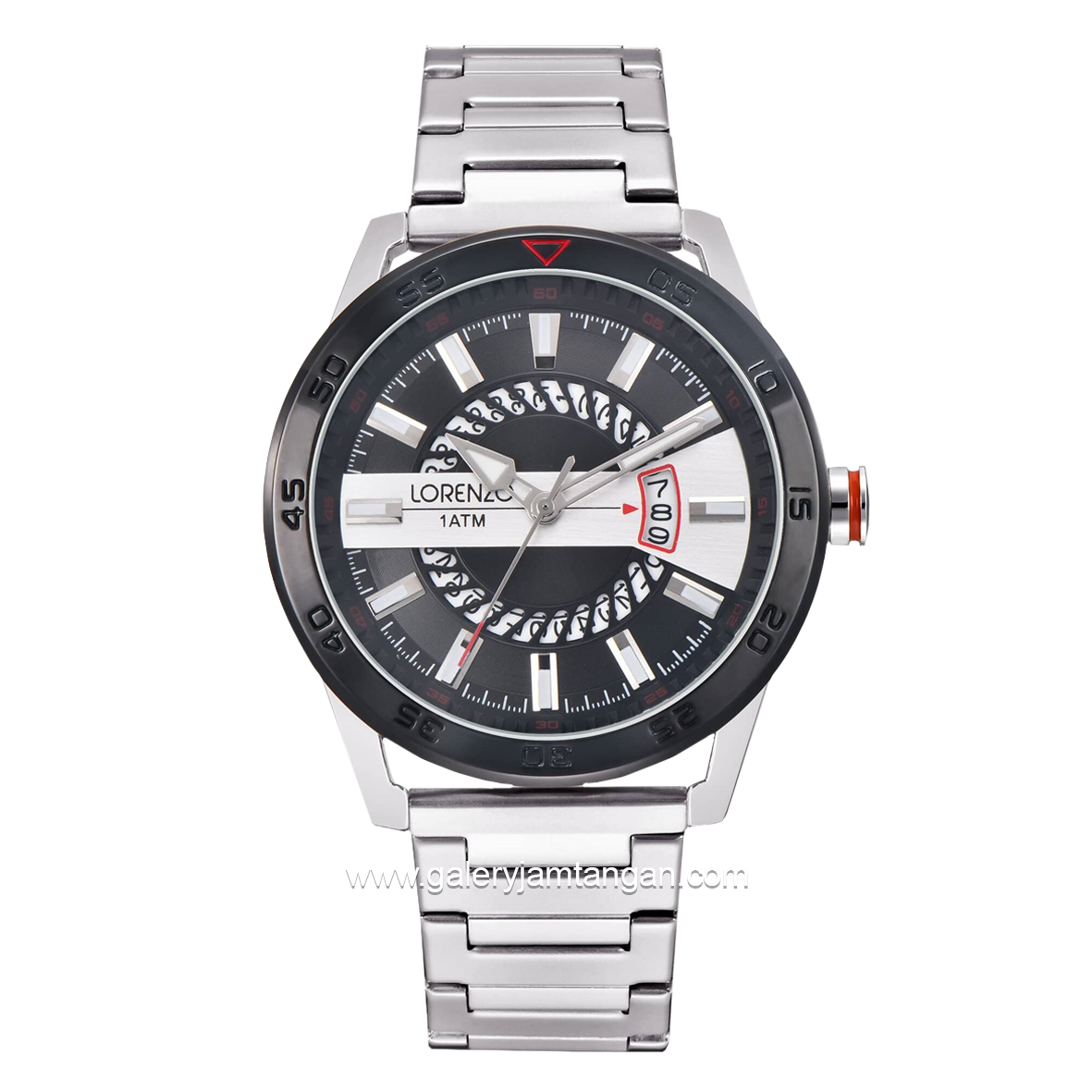 LORENZO R 6101 M Silver Black Stainless Steel