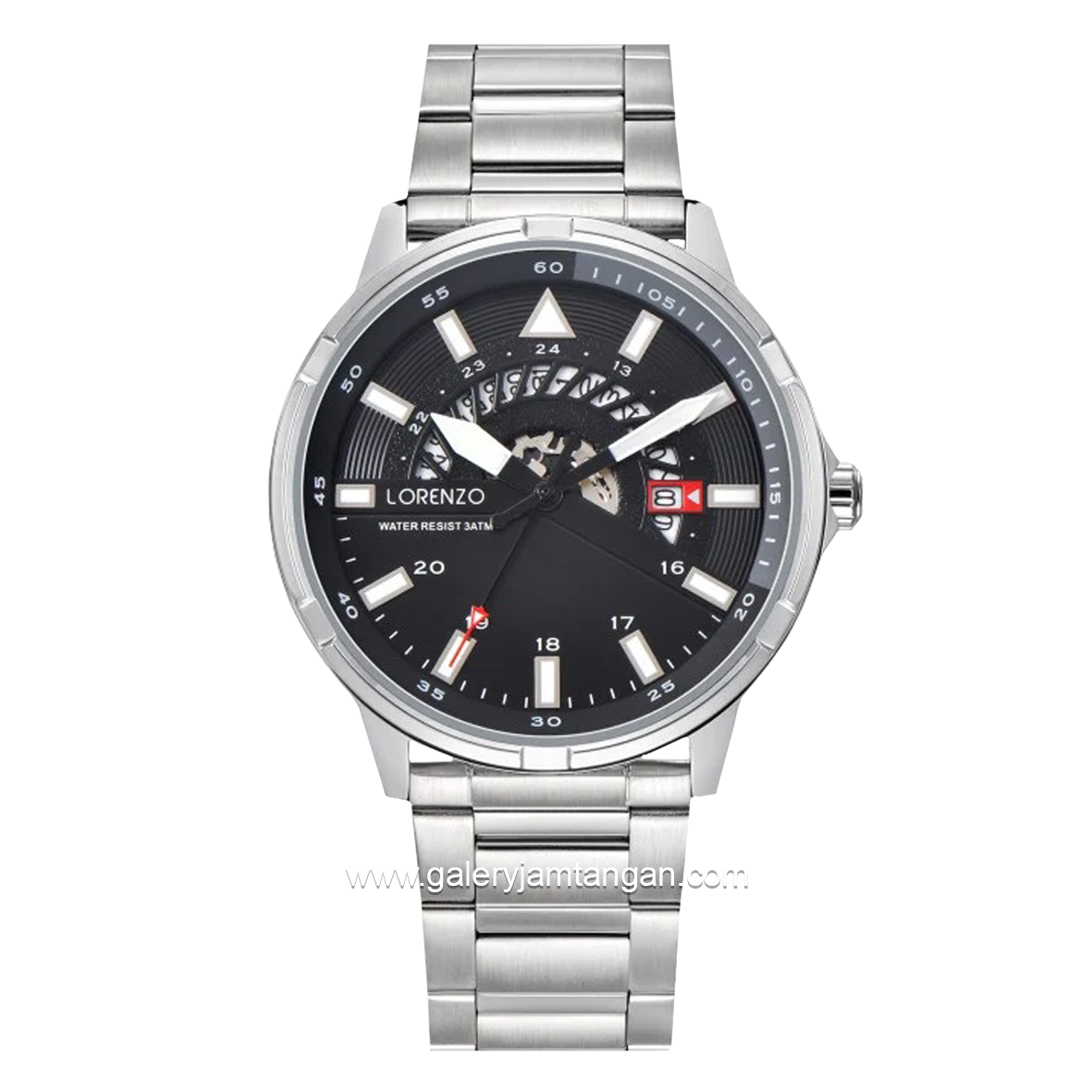LORENZO R 6106 M Silver Dial Black Stainless Steel