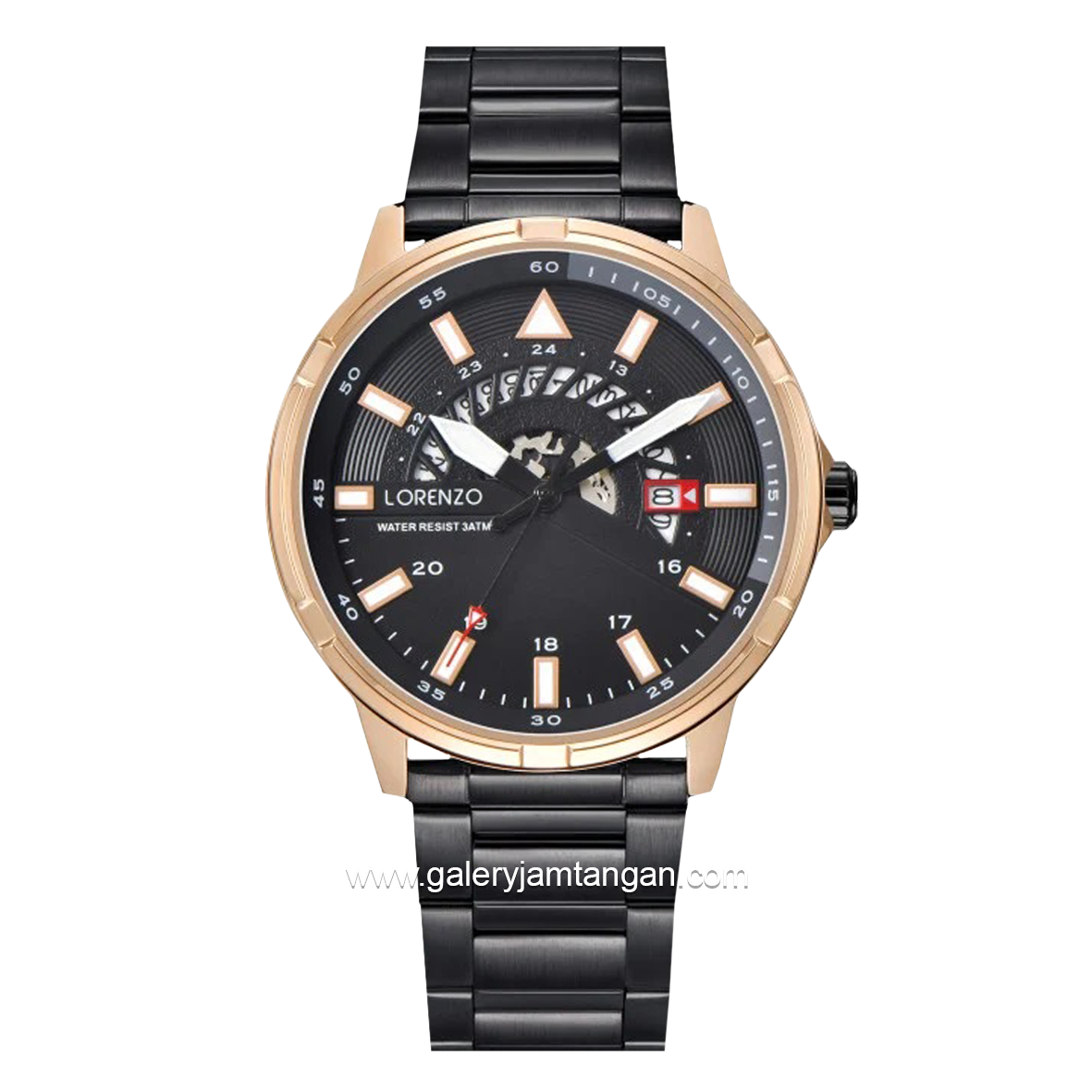 LORENZO R 6106 M Black Rosegold Stainless Steel