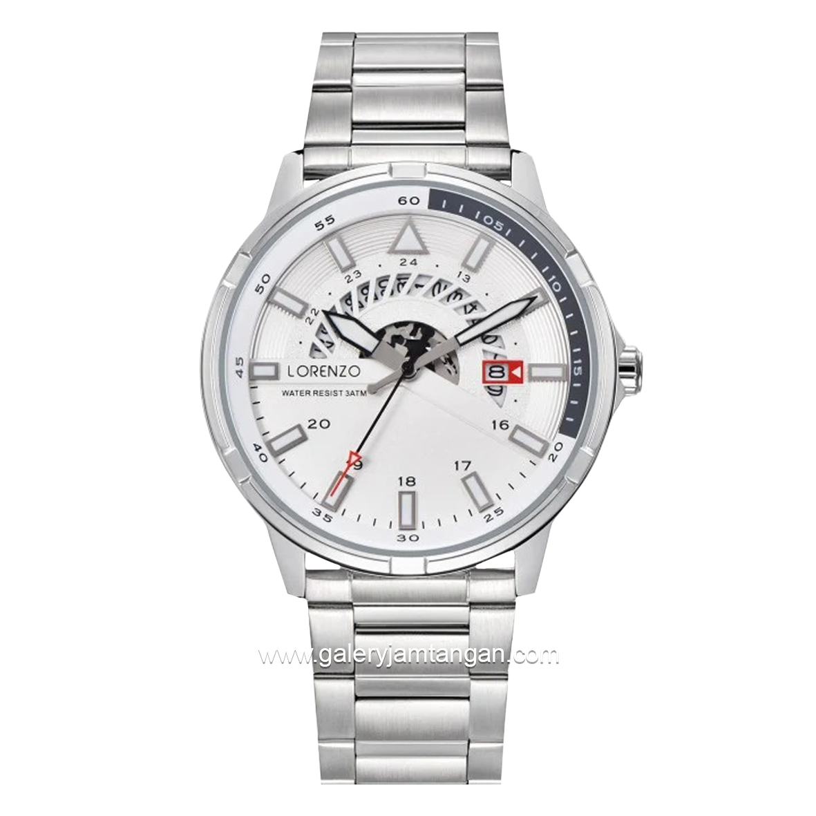 LORENZO R 6106 M Silver Dial White Stainless Steel