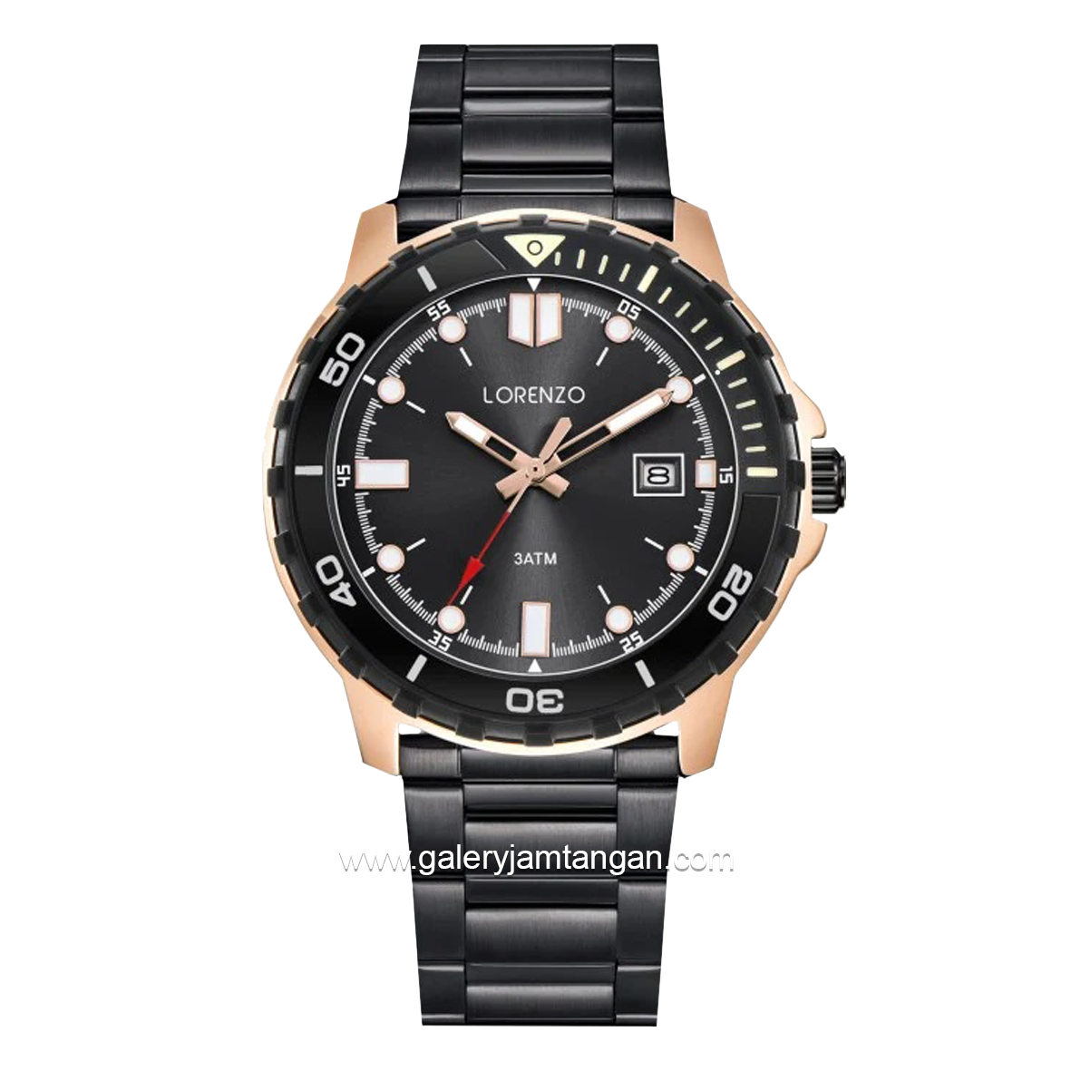 LORENZO R 6107 M Black Rosegold Stainless Steel