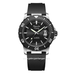 ALEXANDRE CHRISTIE AC 6141 MA Men Black Silver Dial Black Automatic Rubber Strap