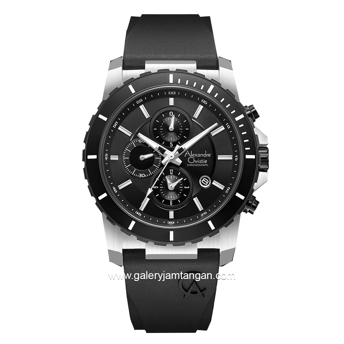 Alexandre Christie AC 6141 MC Black Silver Rubber