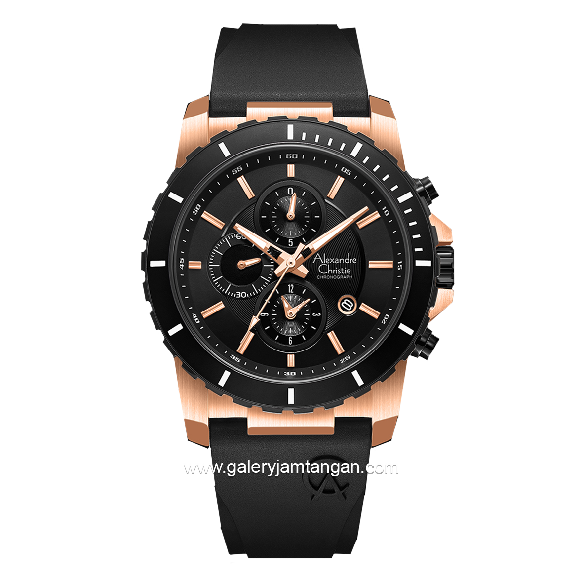 Alexandre Christie AC 6141 MC Black Rosegold Rubber