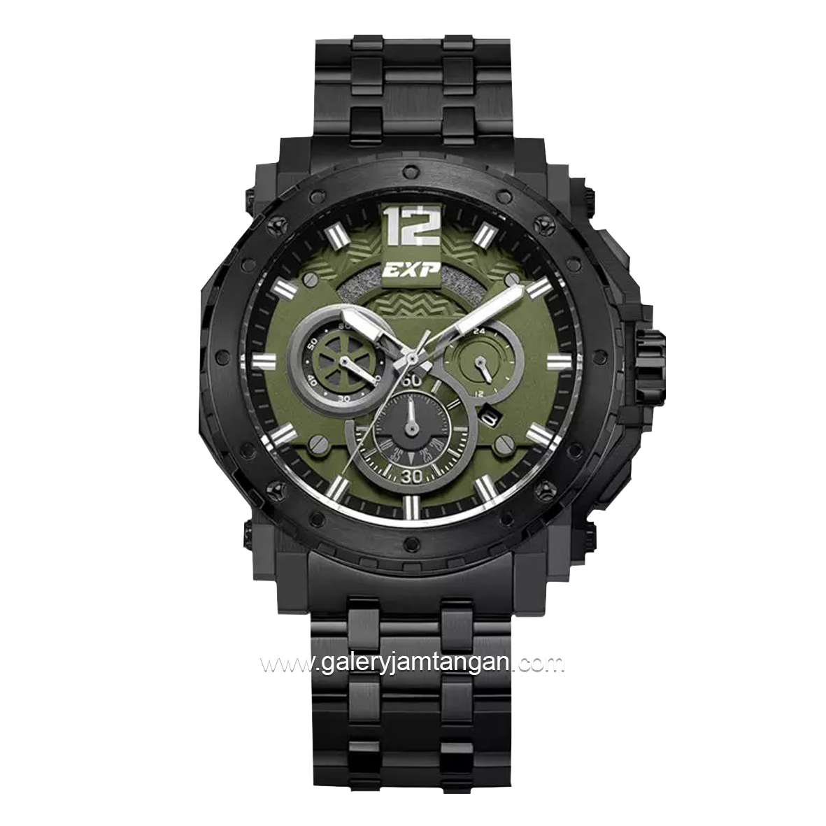 Expedition E 6402 B Black Dial Green Stainless Steel