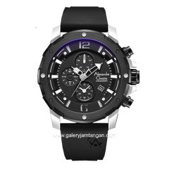 Alexandre Christie AC 6410 MC Chronograph Black Silver Rubber