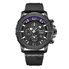 Alexandre Christie AC 6410 MC Chronograph  Full Black Rubber