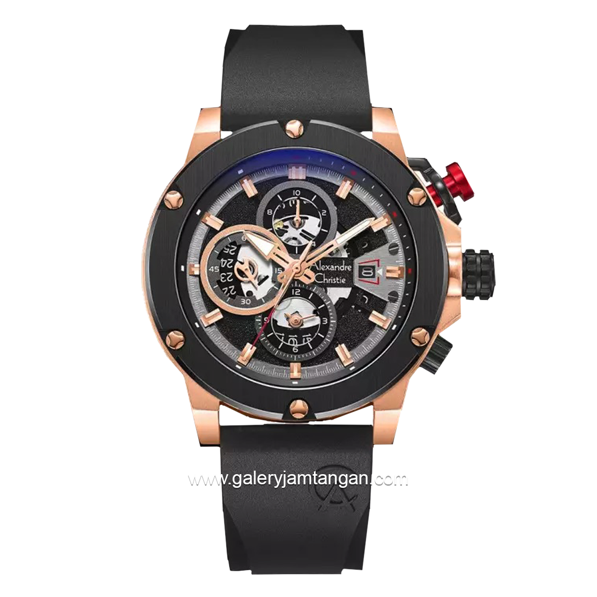 Alexandre Christie AC 6491 BC Black Rosegold Rubber