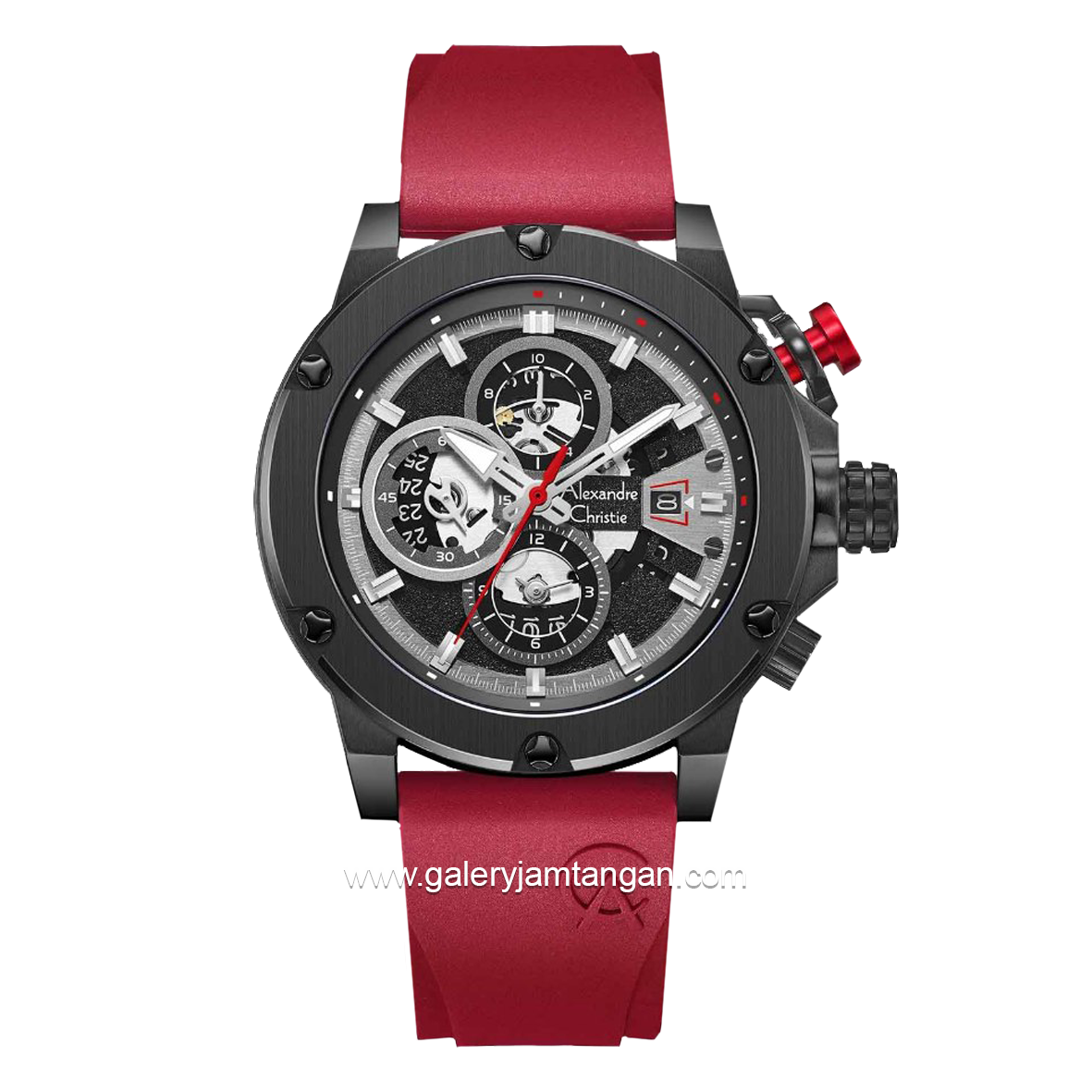 Alexandre Christie AC 6491 BC Red Black Rubber