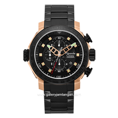 Alexandre Christie AC 6565 MC Black Rosegold Chronograph Stainless Steel