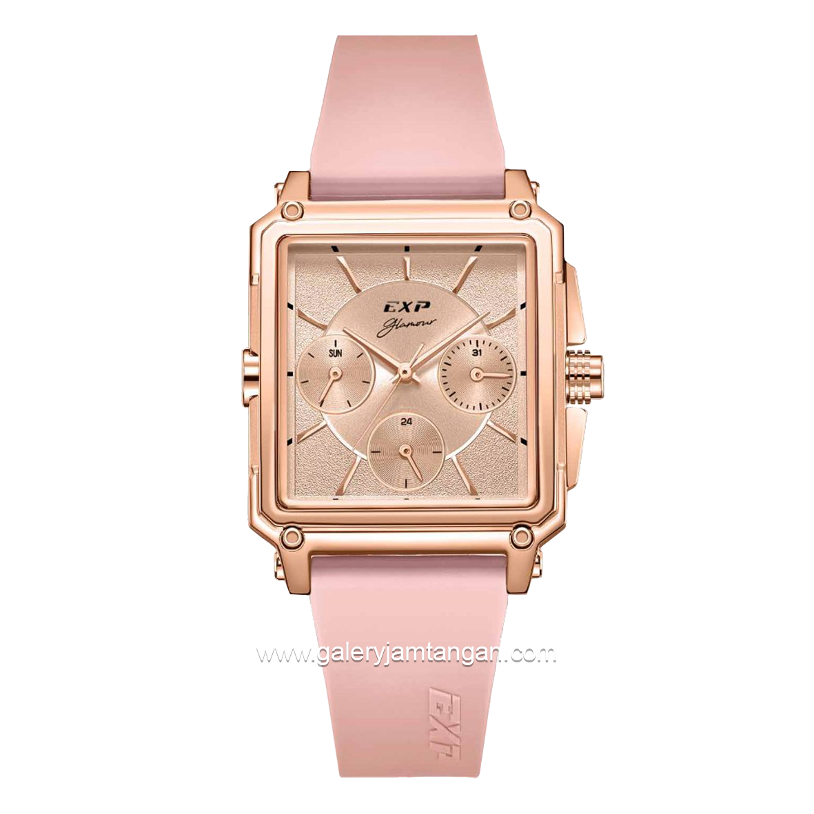 Expedition E 6618 B Multifunction Pink Rosegold Rubber Strap