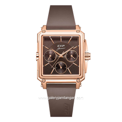 Expedition E 6618 B Multifunction Brown Rosegold Rubber Strap