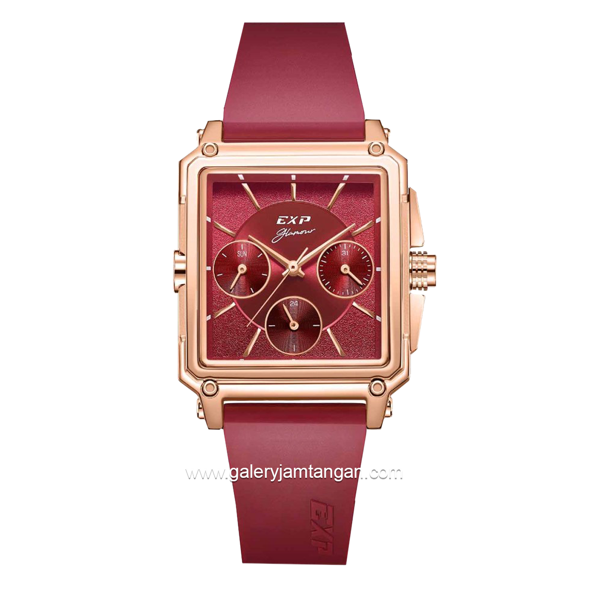Expedition E 6618 B Multifunction Red Rosegold Rubber Strap