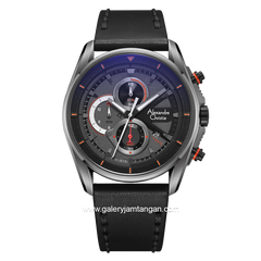 Alexandre Christie AC 6662 MC Black Chronograph Leather Strap