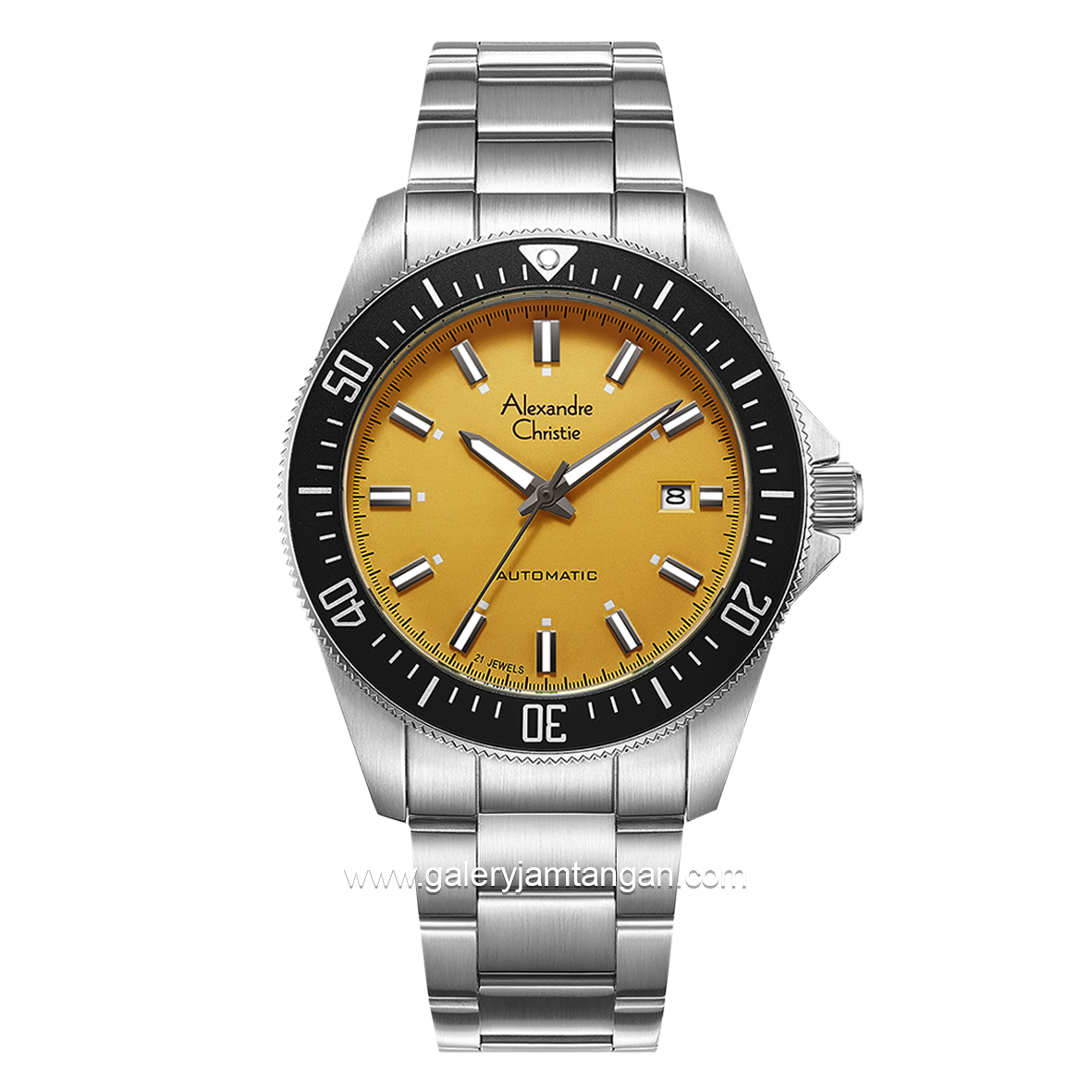 Alexandre Christie AC 6676 MA Silver Dial Yellow Automatic Stainless Steel