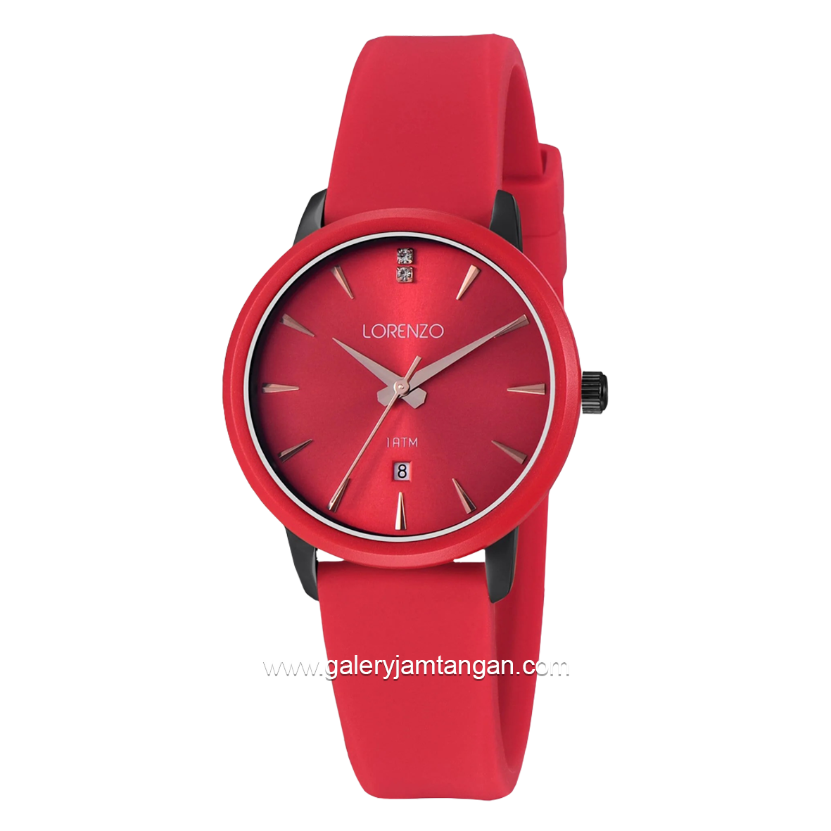 LORENZO R 7127 L Red Rubber Strap