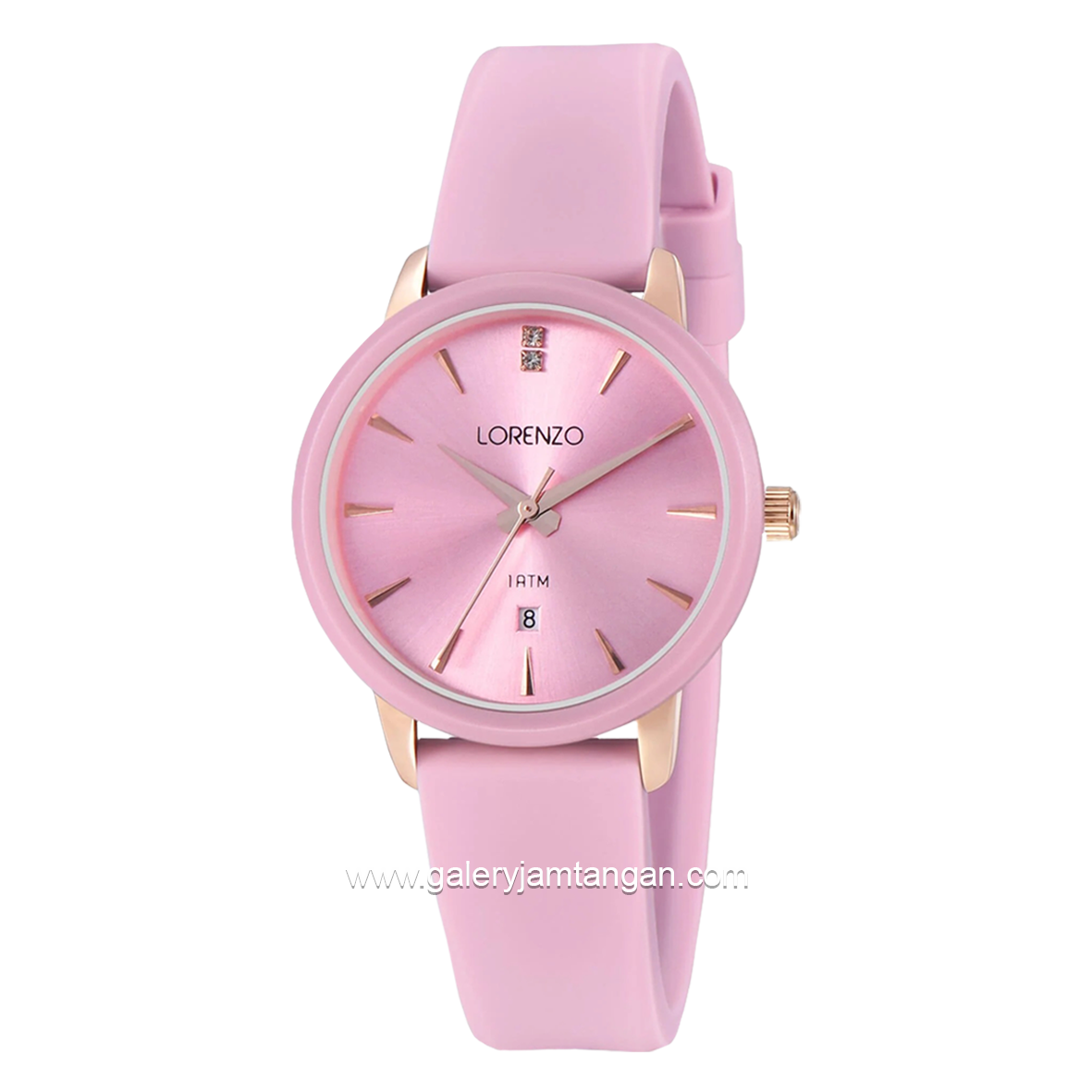 LORENZO R 7127 L Pink Rubber Strap