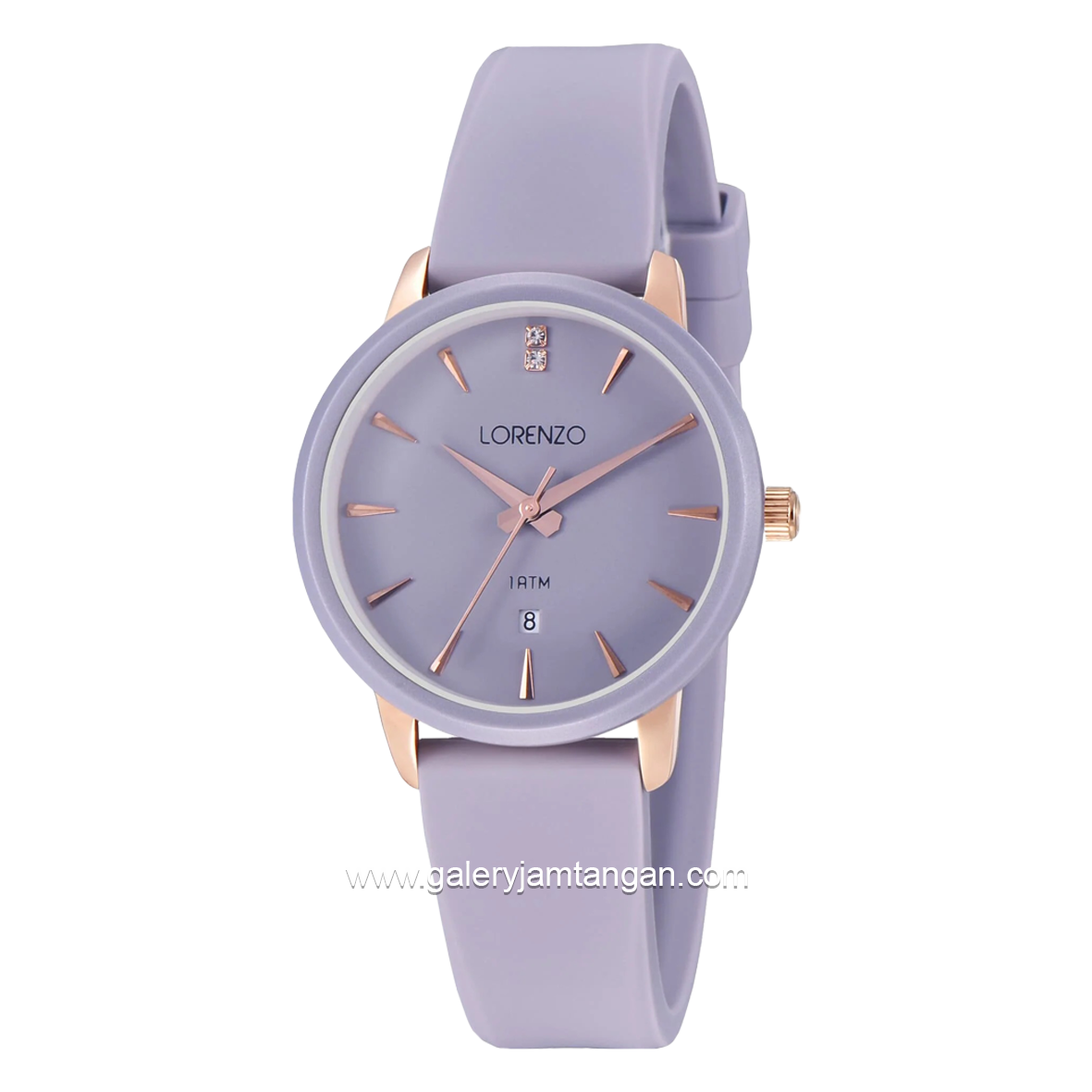 LORENZO R 7127 L Purple Rubber Strap