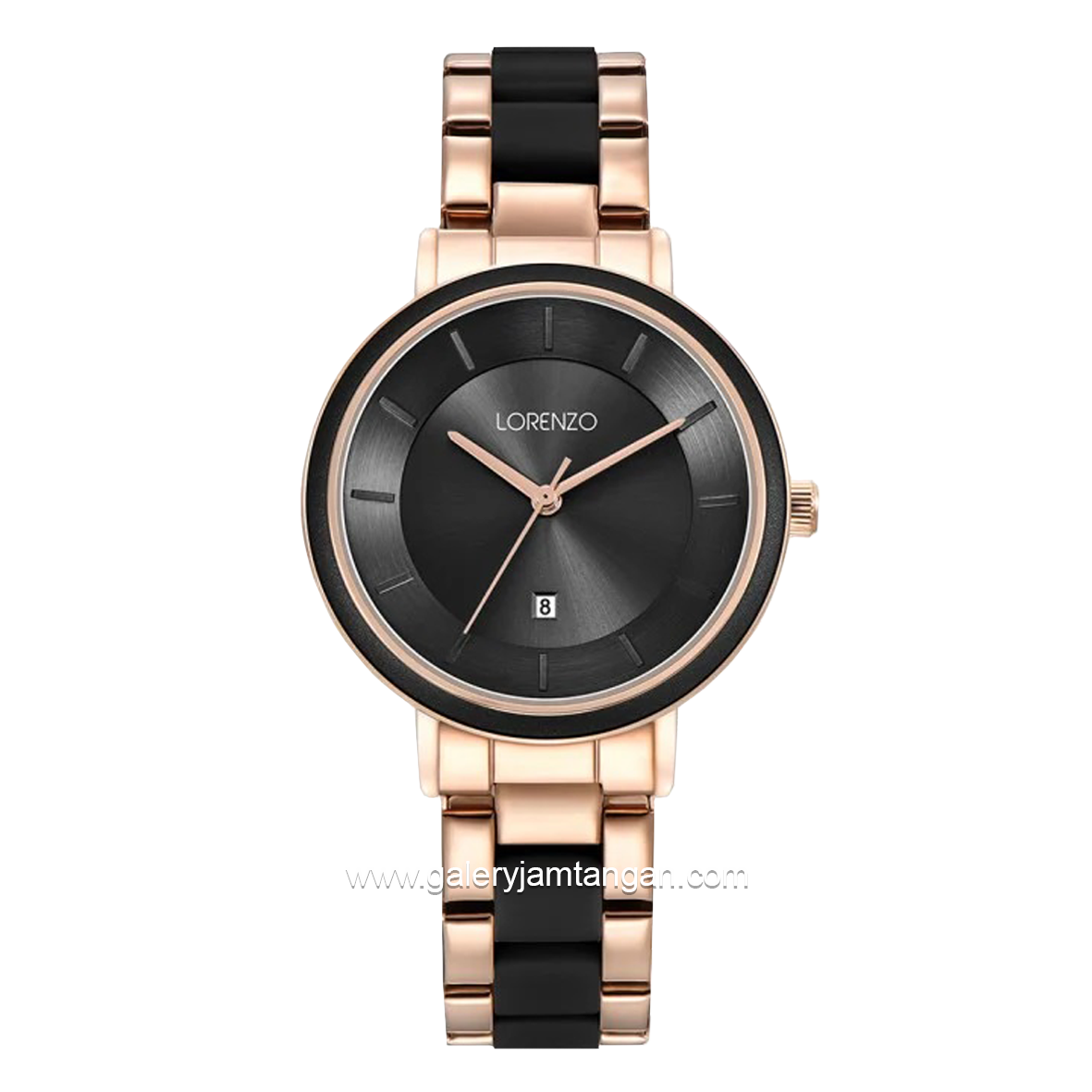LORENZO R 7131 L Black Rosegold Stainless Steel