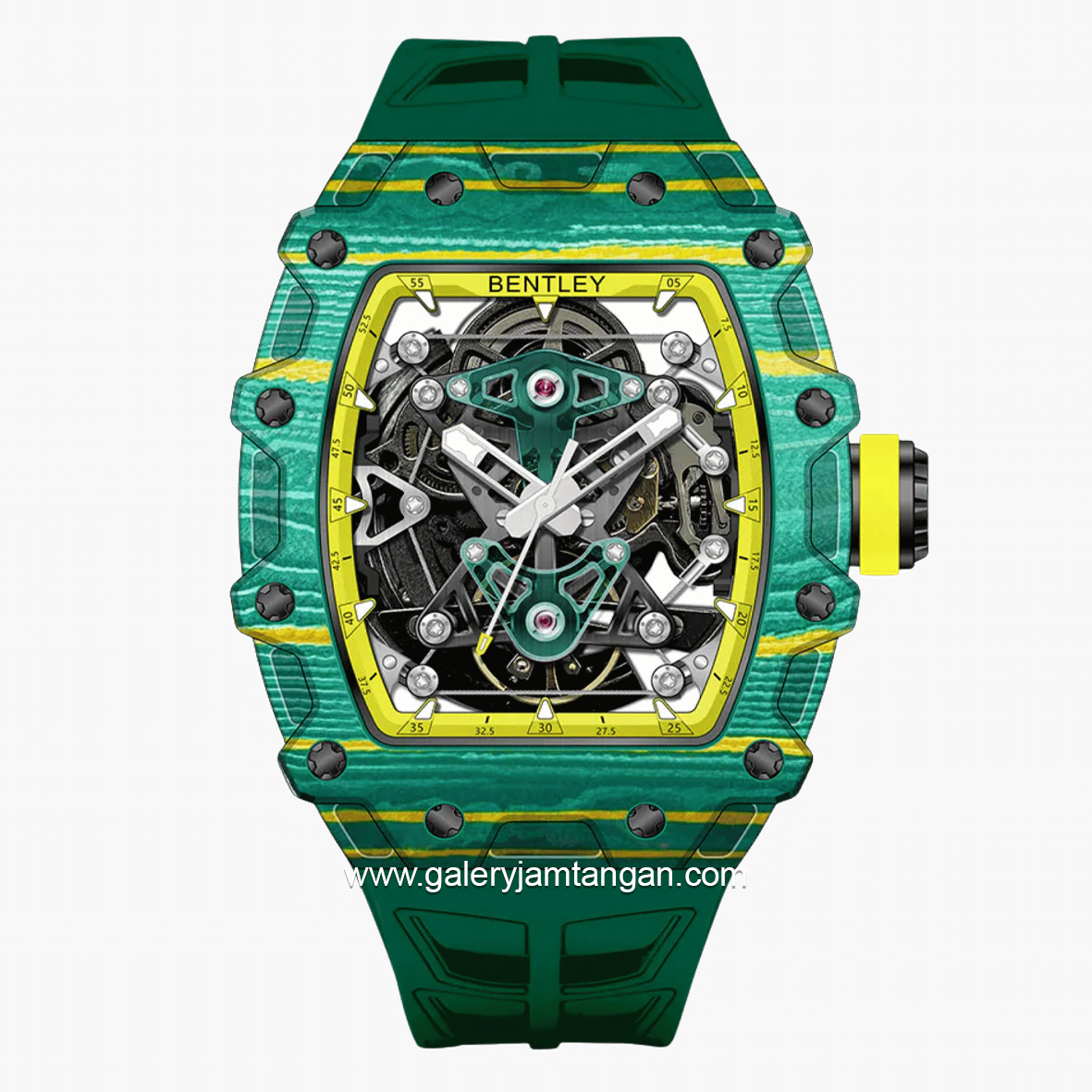 BENTLEY THE VIBRANCE BL-71-11 Automatic Green Yellow Rubber Strap