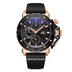 Alexandre Christie AC 9205 MC Black Rubber Strap