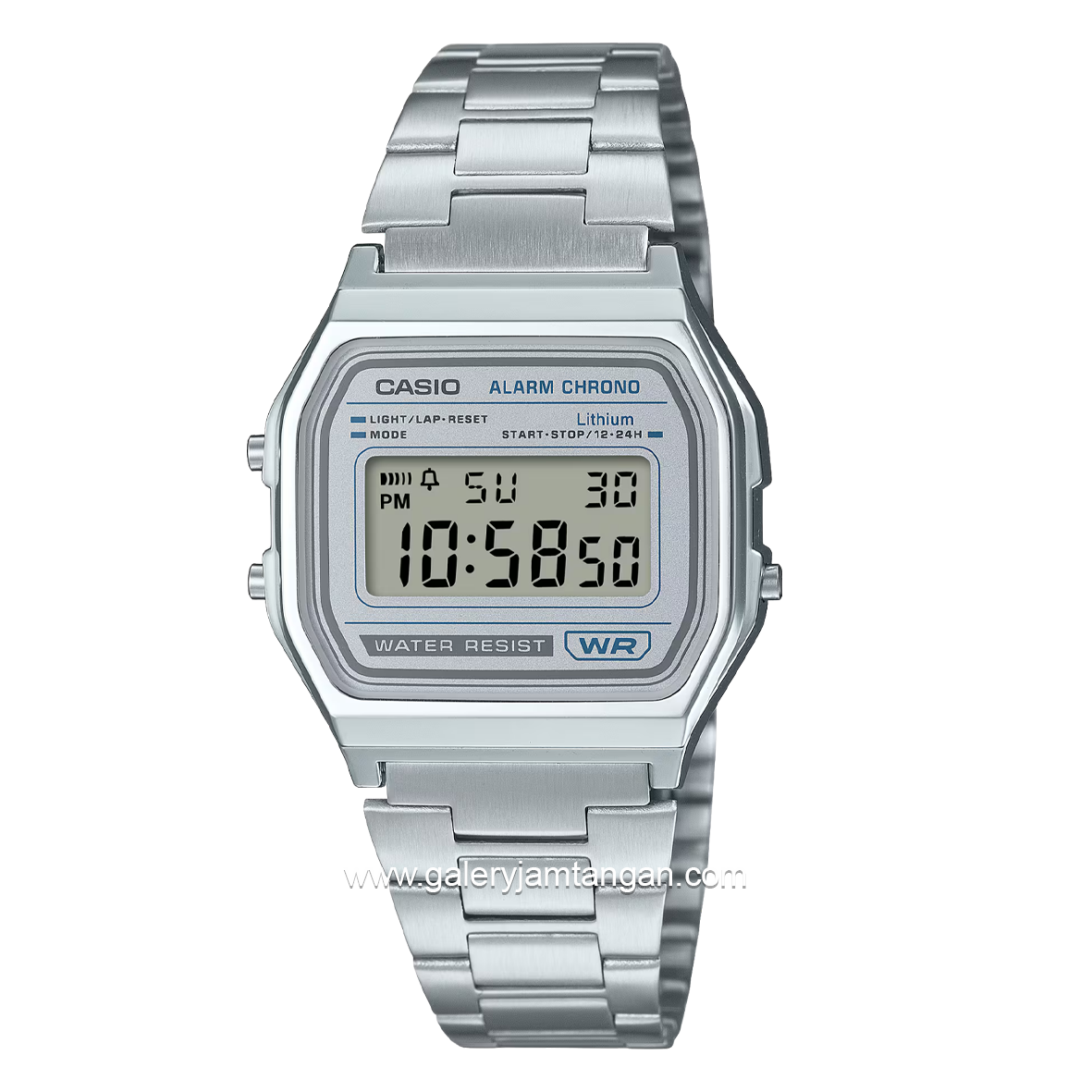 CASIO VINTAGE A158WEA-7DF Digital Silver Stainless Steel