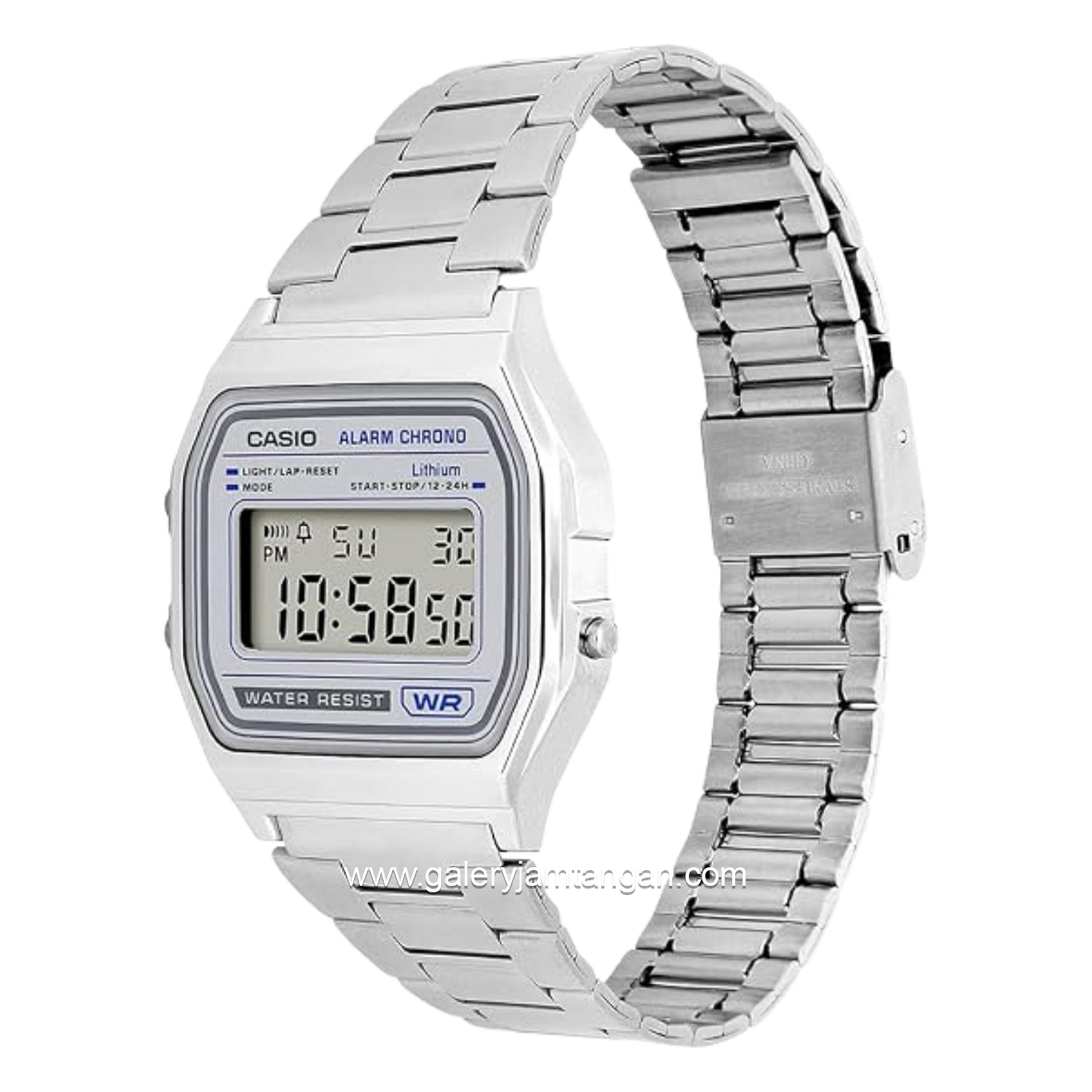 CASIO VINTAGE A158WEA-7DF Digital Silver Stainless Steel