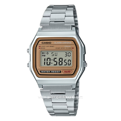 CASIO VINTAGE A158WEA-9DF Digital Silver Champagne Stainless Steel