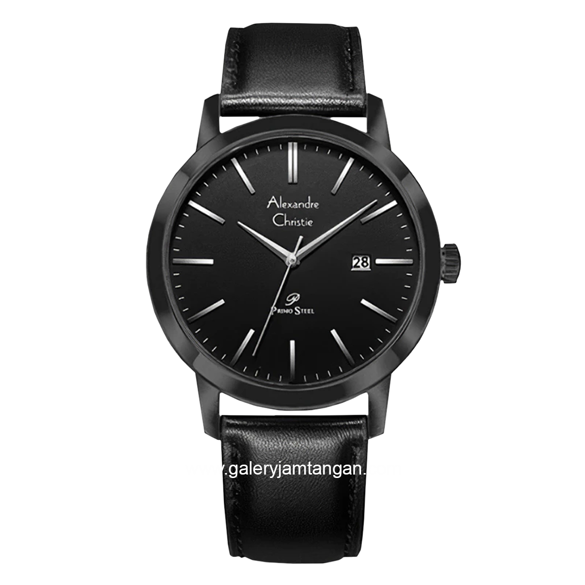 Alexandre Christie Primo AC 1007 MD Black Leather Strap