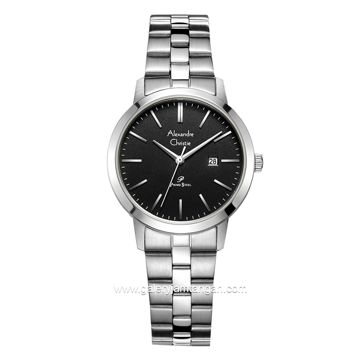 Alexandre Christie AC 1007 LD Silver Dial Black Stainless Steel