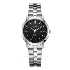 Alexandre Christie AC 1007 LD Silver Dial Black Stainless Steel