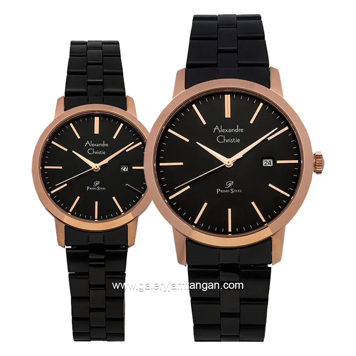 Alexandre Christie AC 1007 MDBSSSL & AC 1007 LDBSSSL Black Rosegold Stainless Steel