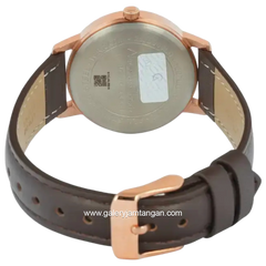Alexandre Christie Primo AC 1007 LD Brown Rosegold Dial Black Leather Strap