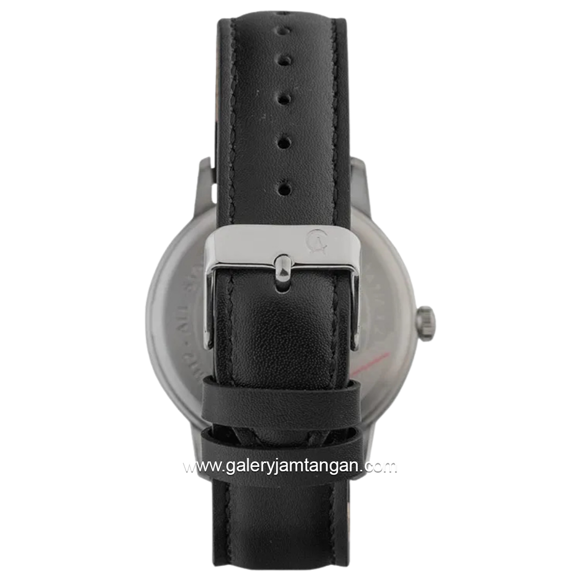 Alexandre Christie AC 1007 MD Black Silver Dial White Leather Strap