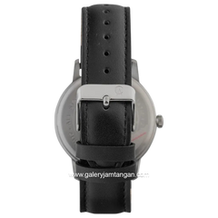 Alexandre Christie AC 1007 MD Black Silver Dial White Leather Strap