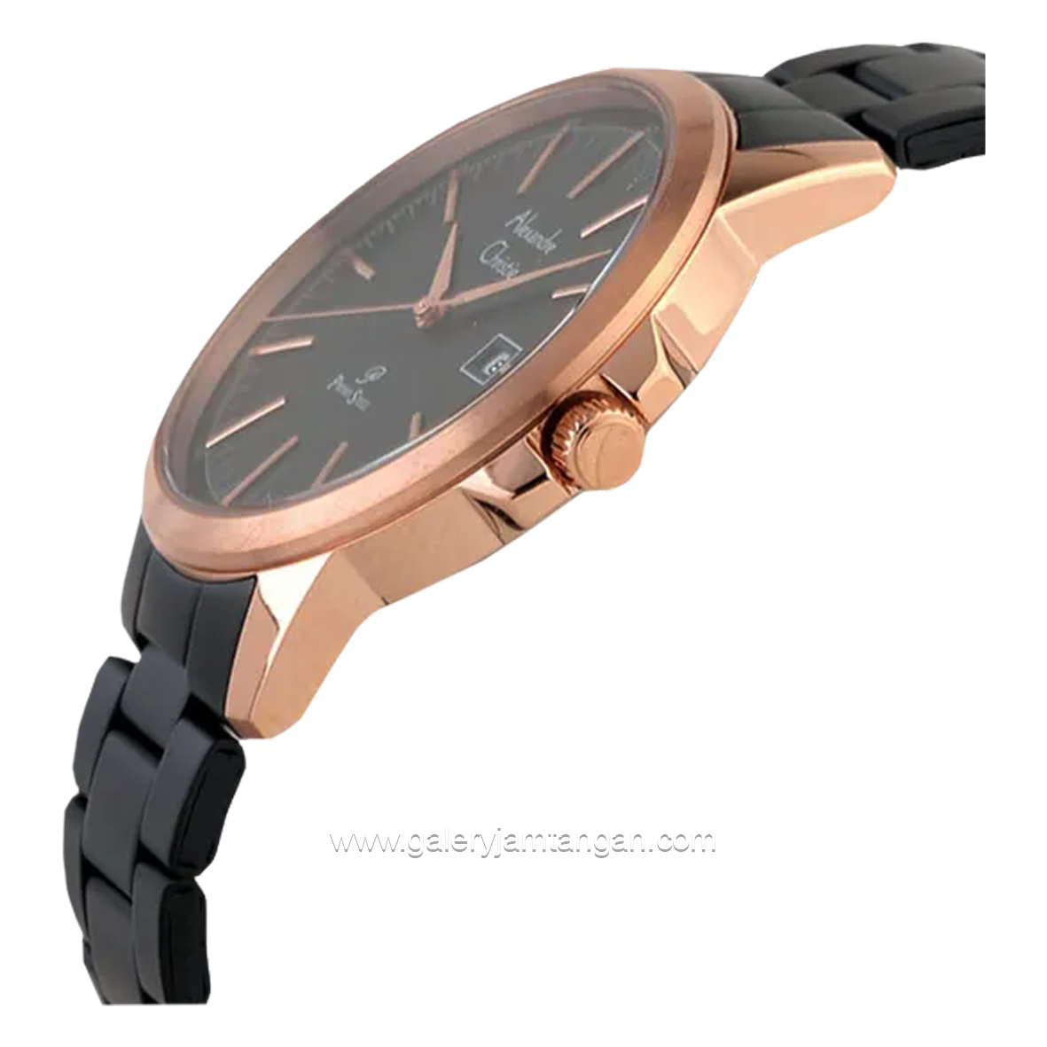 Alexandre Christie AC 1008 LD Black Ring Rosegold Stainless Steel
