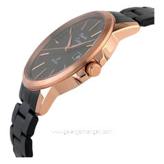 Alexandre Christie AC 1008 LD Black Ring Rosegold Stainless Steel