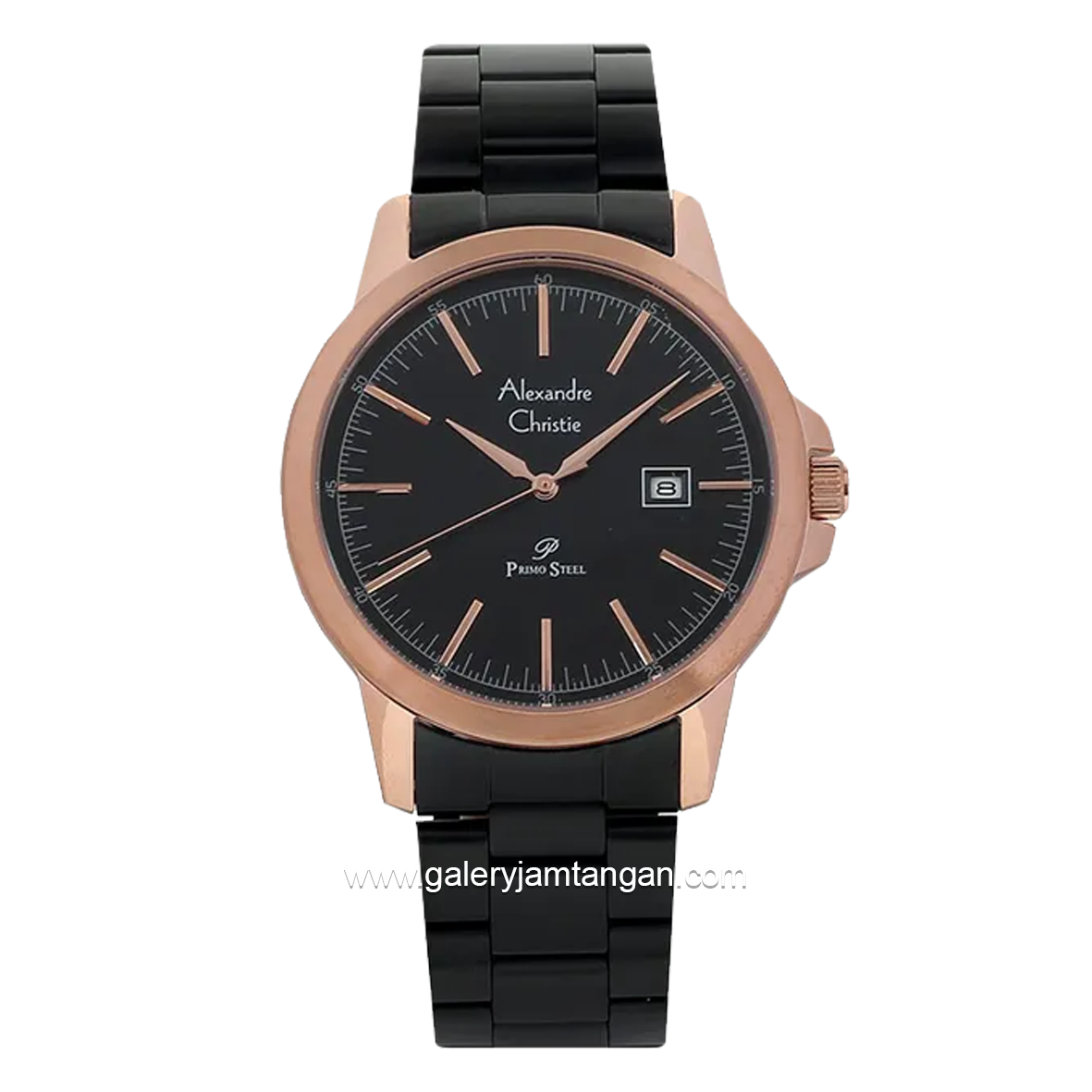 Alexandre Christie AC 1008 MD Black Rosegold Stainless Steel