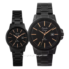 Alexandre Christie Primo Style AC 1008 MD & AC 1008 LD Black Hour Marker Rosegold Stainless Steel