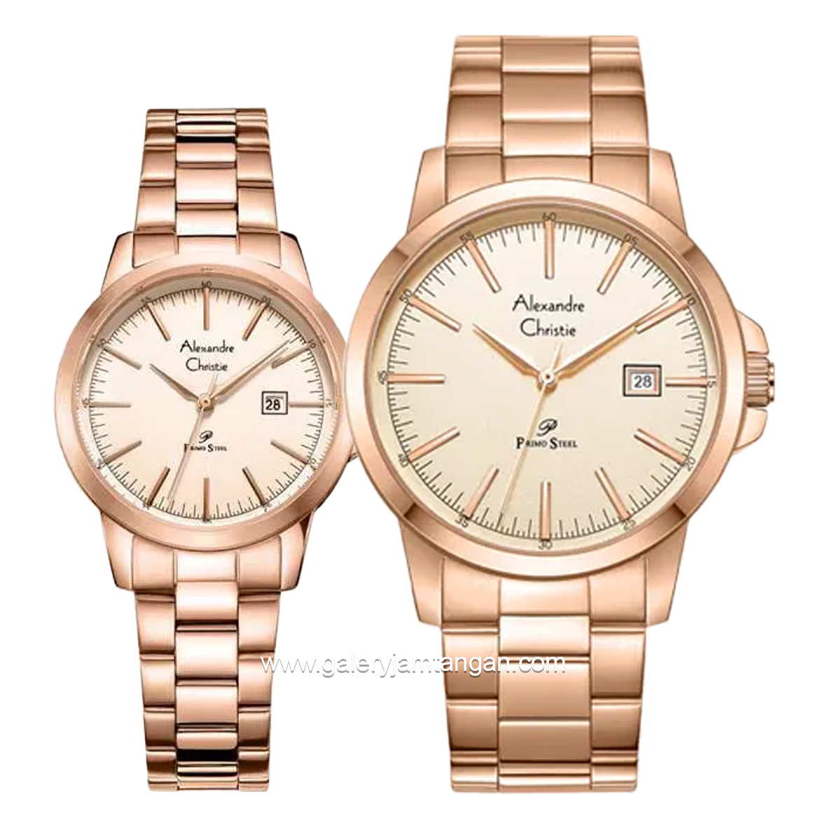Alexandre Christie Primo Style AC 1008 MD & AC 1008 LD Full Rosegold Stainless Steel