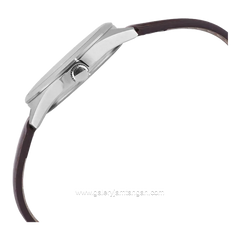 Alexandre Christie AC 1012 ME Brown Dial White Leather Strap